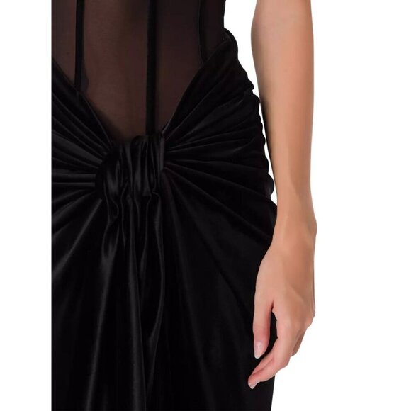 Bronx and Banco Gina Gown in Black Small New Womens Velvet Long Maxi Dress - Picture 10 of 16